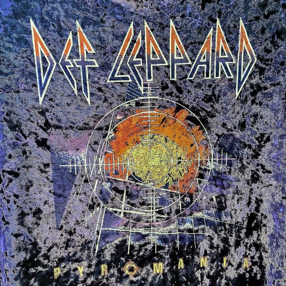 Def Leppard navy velvet Pyromania distressed tee - Picture 4 of 5